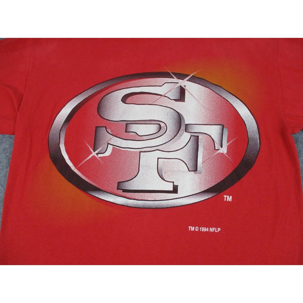 VINTAGE San Francisco 49ers Shirt Mens Large Red Black NFL Football 90s USA - Picture 10 of 16